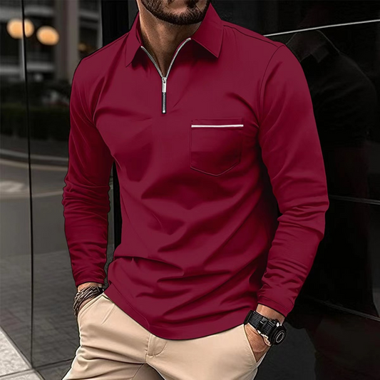 Melvin | Classic Long Sleeve Polo Shirt with Timeless Design for Men