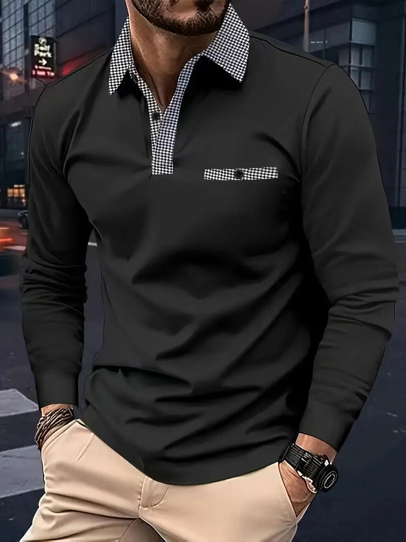 Melvin | Classic Long Sleeve Polo Shirt with Timeless Design for Men