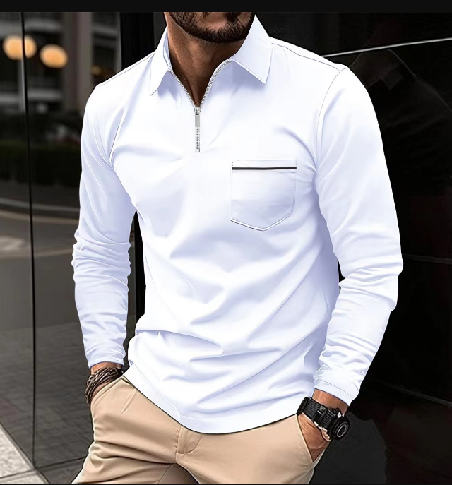 Melvin | Classic Long Sleeve Polo Shirt with Timeless Design for Men
