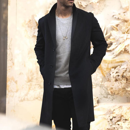 Maximilien | Windbreaker Blend Coat with Single Breasted Design for Men